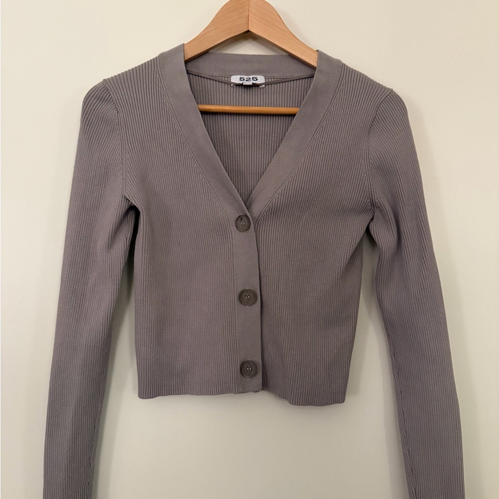 525 America Gray/Taupe Ribbed Knit Sweater